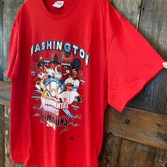 Washington Nationals Sz XL Red Team Graphic 2019 Baseball Champion NWOT T-Shirt - Picture 5 of 8